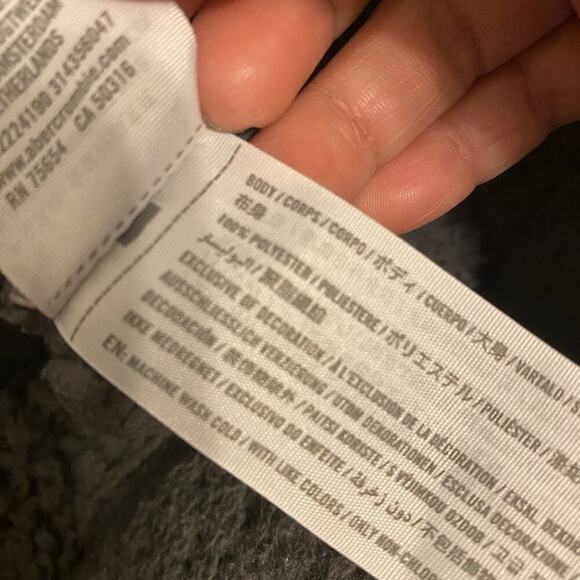 Hollister Y2K Womens M Short Fleece Gray Puffy Teddy Jacket FullZip 2Pocket Cozy - Picture 5 of 11